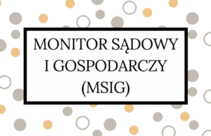 Monitor Sądowy i Gospodarczy (MSiG)